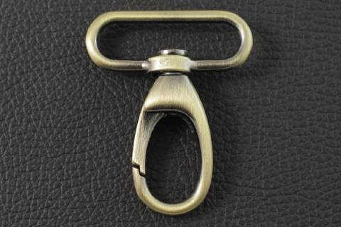 10 Karabinerhaken 40 mm Altmessing 355-A6