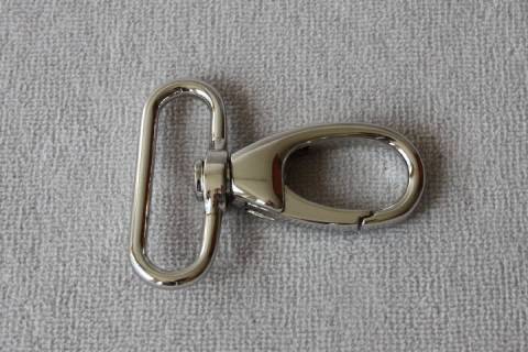 10 Karabinerhaken 40 mm Nickel - Glanz 355-A6 - Bild: A1