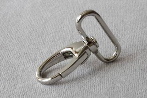 10 Karabinerhaken 40 mm Nickel - Glanz 355-A6 - Bild: A6