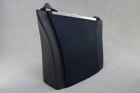 Papillon Lederhandtaschen Blau-Grau - Bild: A1