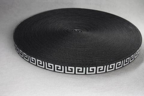 Gurtband 25 mm - Mustergurtbänder Schwarz/Grau