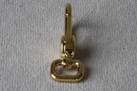 Karabinerhaken 10 mm Gold Gl&auml;nzend 036 - Bild: A1