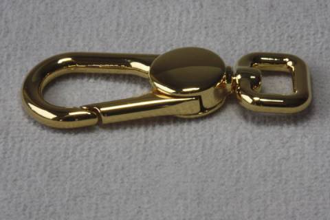 Karabinerhaken 10 mm Gold Gl&auml;nzend 036 - Bild: A4