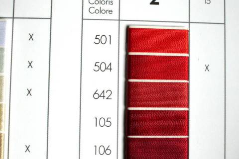 Garne - Faeden - Zwirne 40 - Bild: Farbe-Rot-504