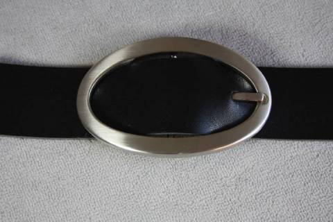 Ovaler Ledergürtel Messing - 35 mm - 033