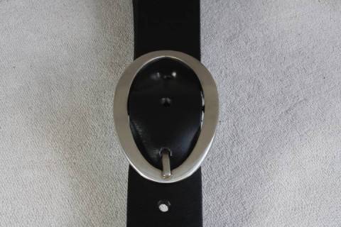 Ovaler Ledergürtel Messing - 35 mm - 033 - Bild: A3