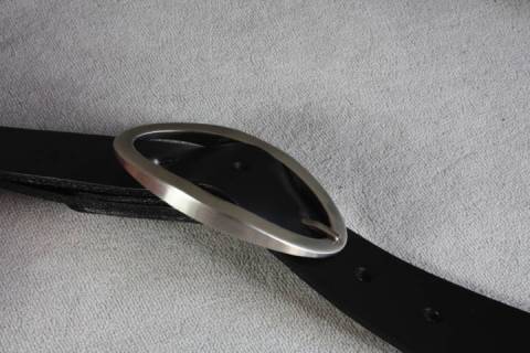 Ovaler Ledergürtel Messing - 35 mm - 033 - Bild: A4