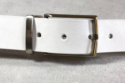 Lederg&uuml;rtel Weiss - 35 mm 159