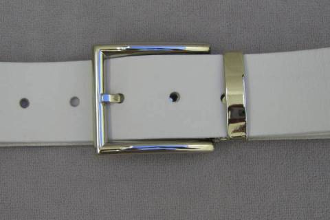 Ledergürtel - Weiß - 40 mm 042 - Bild: A1