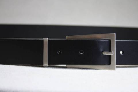 Lederg&uuml;rtel 30 mm - Messing / Palladium - 003 - Bild: A3