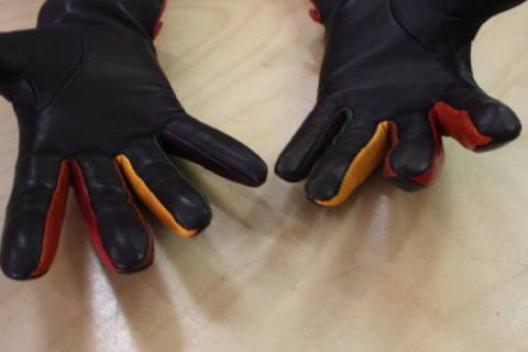 Mywalit - Leder - Design - Handschuhe schwarz-bunt - Bild: A3