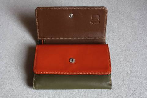 Mywalit Geldb&ouml;rsen Braun Orange Khaki 250-72 - Bild: A8