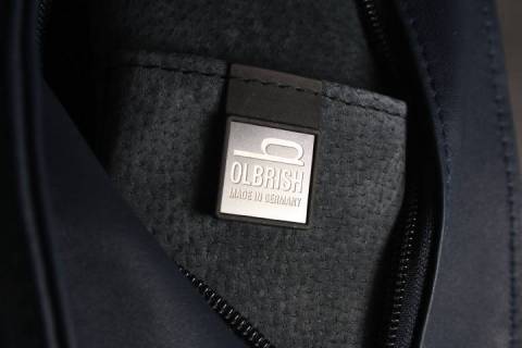 Olbrish b - Lederrucksack - Lenz Blau / Orange - Bild: A6