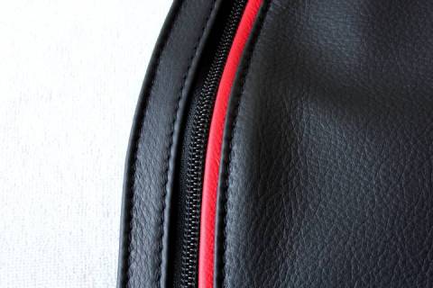 Lenz - Lederrucksack  Schwarz - Rot - Bild: A1