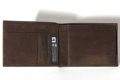 Geldb&ouml;rsen - Portemonnaies 61005 Nubuk Braun/074