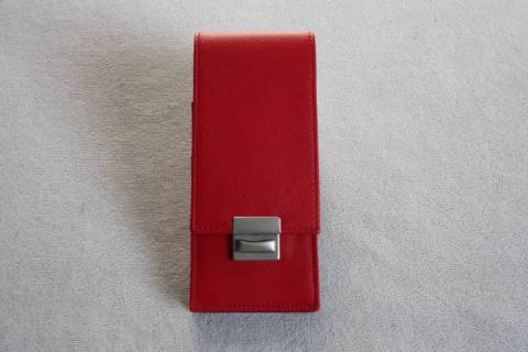 Rotes Stifteetuis Trio aus Leder - Bild: A1