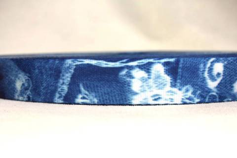 Gurtband - Taschenband Blumen Jeans  - Bild: A1