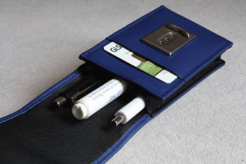 Trio Leder Stifteetuis Blau - Bild: A4