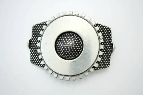 Gürtelschnallen Silbern / Schwarz 40 mm 130-N3