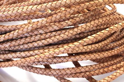 Flechtkordel Ziegenleder 6 mm - Bild: Farben-Braun_1