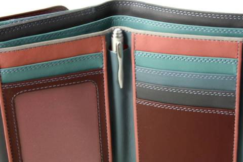 Mywalit Geldb&ouml;rsen Brombeer - Grau - Petrol 250-37 - Bild: a5